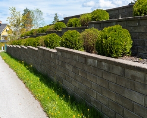 Pinnacle Fencing|Garden,Landscape,Design.,Decorative,Wall,Made,Of,Dark,Gray,Stone